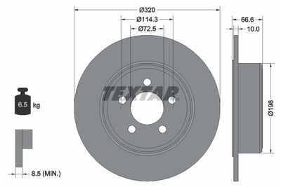 Brake Disc TEXTAR 92234803