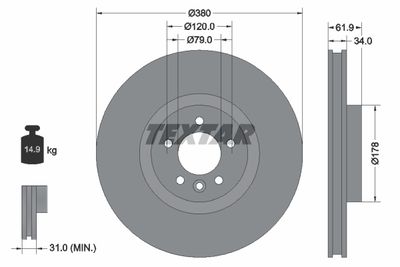 Brake Disc TEXTAR 92235605