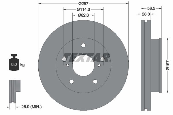 TEXTAR 92236003 Brake Disc