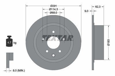 Brake Disc TEXTAR 92237103