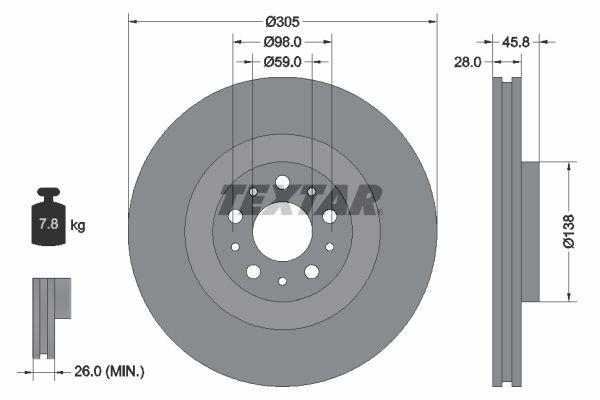 TEXTAR 92237600 Brake Disc