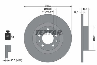 Brake Disc TEXTAR 92238003