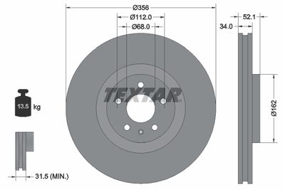Brake Disc TEXTAR 92238205