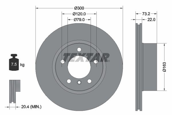 TEXTAR 92238503 Brake Disc