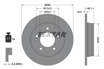 Brake Disc TEXTAR 92240003