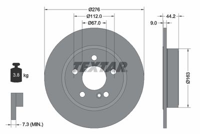 Brake Disc TEXTAR 92241303