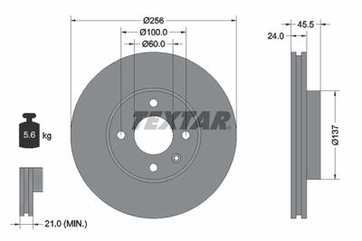 Brake Disc TEXTAR 92241400