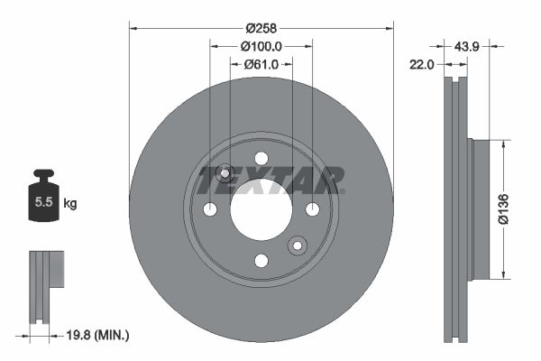 TEXTAR 92241503 Brake Disc