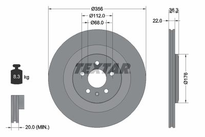 Brake Disc TEXTAR 92241803