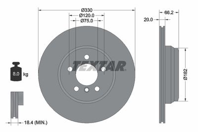 Brake Disc TEXTAR 92241903
