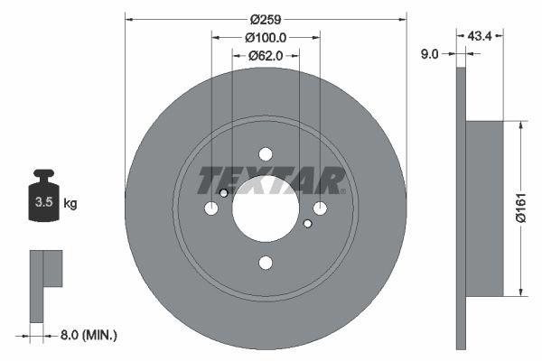 TEXTAR 92242303 Brake Disc