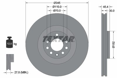 Brake Disc TEXTAR 92242403