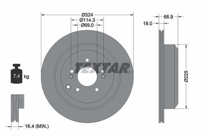 Brake Disc TEXTAR 92242603