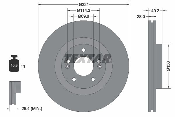 TEXTAR 92242905 Brake Disc