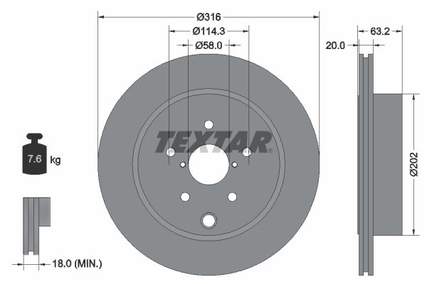 TEXTAR 92243703 Brake Disc