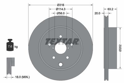 Brake Disc TEXTAR 92243703