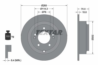 Brake Disc TEXTAR 92244403