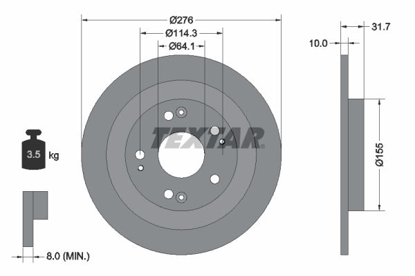 TEXTAR 92252603 Brake Disc