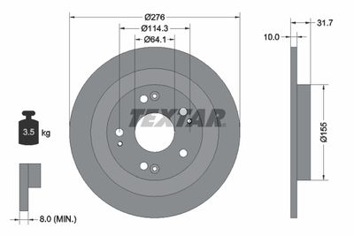 Brake Disc TEXTAR 92252603