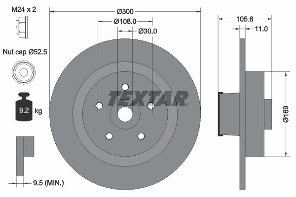 TEXTAR 92252903 Brake Disc