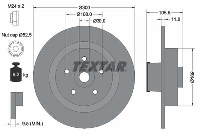 Brake Disc TEXTAR 92252903
