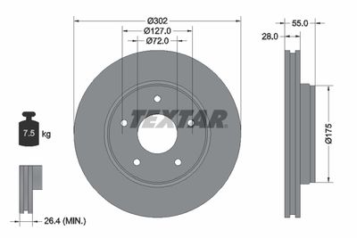 Brake Disc TEXTAR 92253303