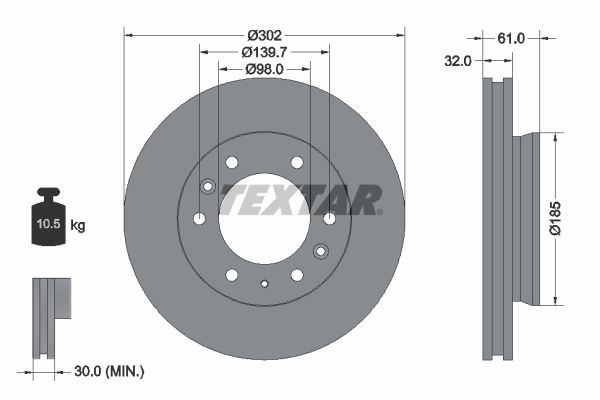 TEXTAR 92253403 Brake Disc