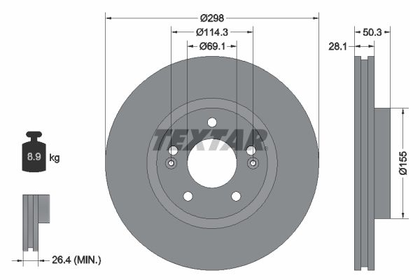 TEXTAR 92253603 Brake Disc