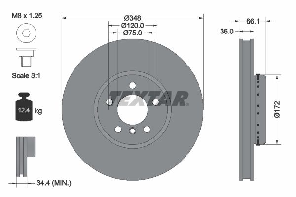 TEXTAR 92253725 Brake Disc