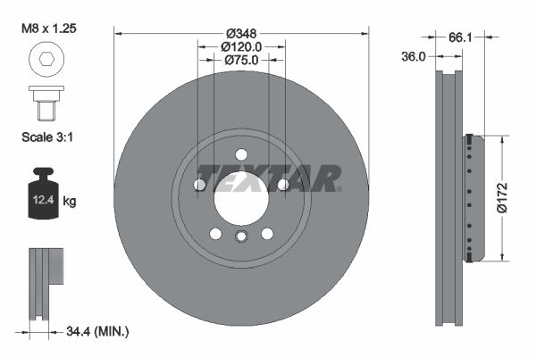 TEXTAR 92253825 Brake Disc