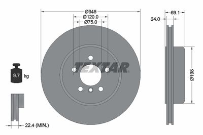 Brake Disc TEXTAR 92253903