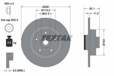 Brake Disc TEXTAR 92254103