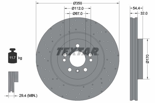 TEXTAR 92254405 Brake Disc