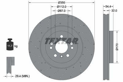 Brake Disc TEXTAR 92254405