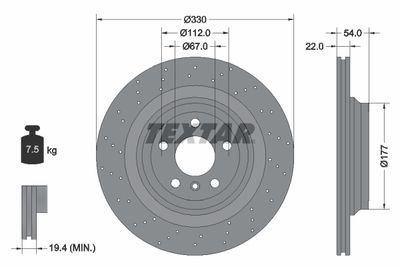 Brake Disc TEXTAR 92254505