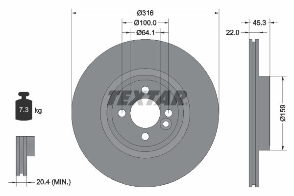 TEXTAR 92255003 Brake Disc