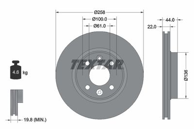 Brake Disc TEXTAR 92255203