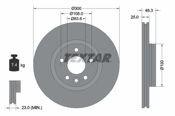 TEXTAR 92255703 Brake Disc