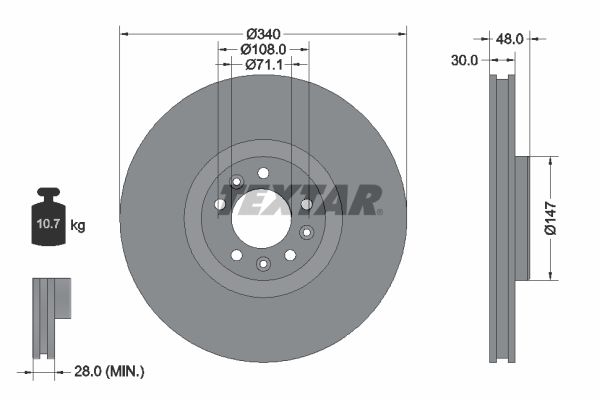 TEXTAR 92256003 Brake Disc