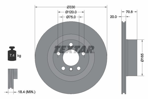 TEXTAR 92256303 Brake Disc