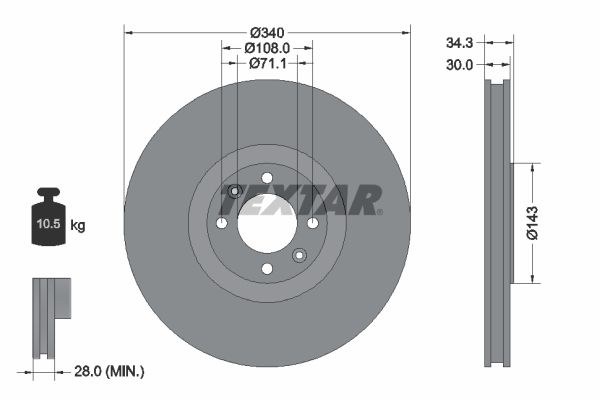 TEXTAR 92256903 Brake Disc