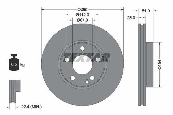 TEXTAR 92257005 Brake Disc