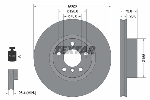 TEXTAR 92257103 Brake Disc