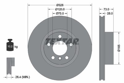 Brake Disc TEXTAR 92257103