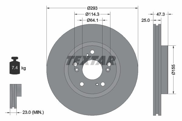 TEXTAR 92257303 Brake Disc