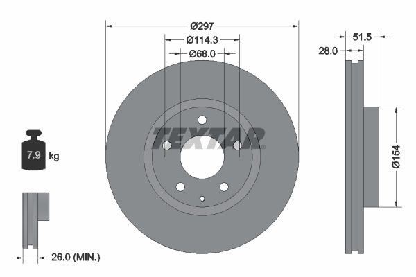 TEXTAR 92257403 Brake Disc