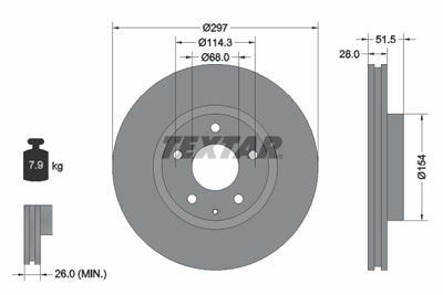 Brake Disc TEXTAR 92257405