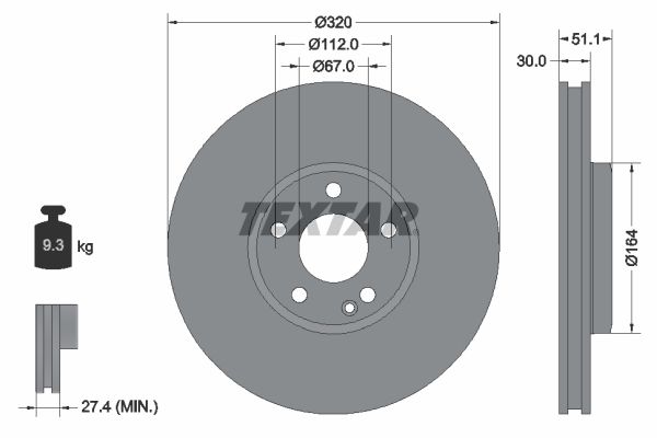 TEXTAR 92258003 Brake Disc