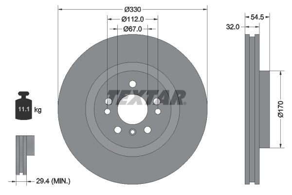 TEXTAR 92260405 Brake Disc