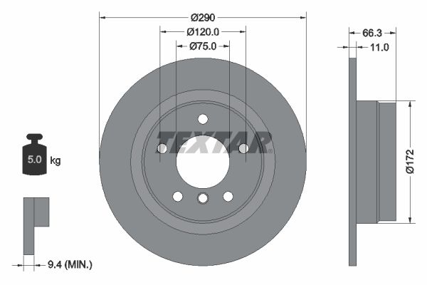 TEXTAR 92261003 Brake Disc